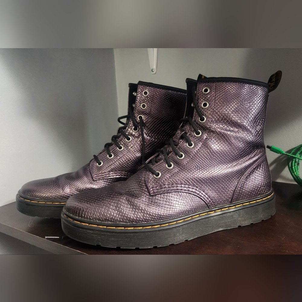 Dr Martens Purple Lace-Up Boots